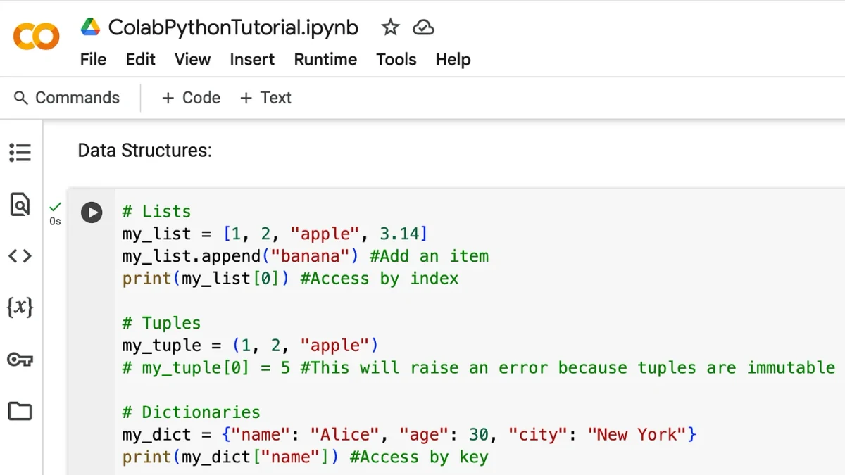 Python列表与字典入门:核心概念、代码示例与运行验证