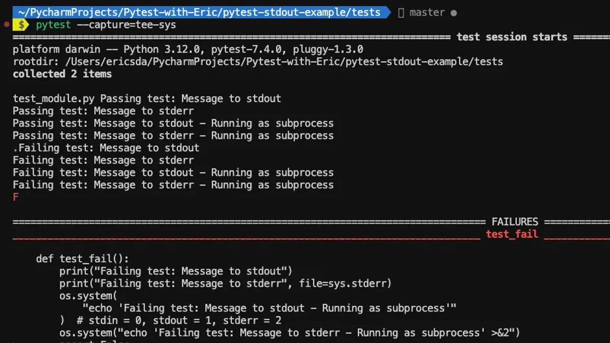 Python调试日志:pytest捕获标准输出