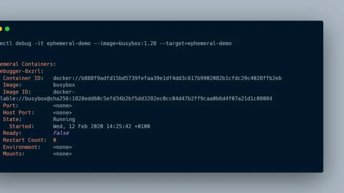 Kubernetes故障排查:ephemeral容器调试